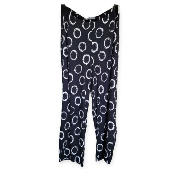 Alembika Black & White Wide-Leg Punto Pants Size 2 - Picture 10 of 10
